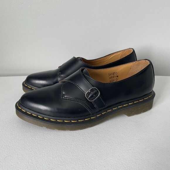 Dr. Martens Shoes - Dr. Martens Agnes Slip On Oxfords Black Leather Mary Jane Shoes Women's Size 10